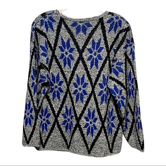 Separate Issue Vintage Crewneck Snowflake Sweater Diamond Northern Winter Knit - Picture 3 of 5